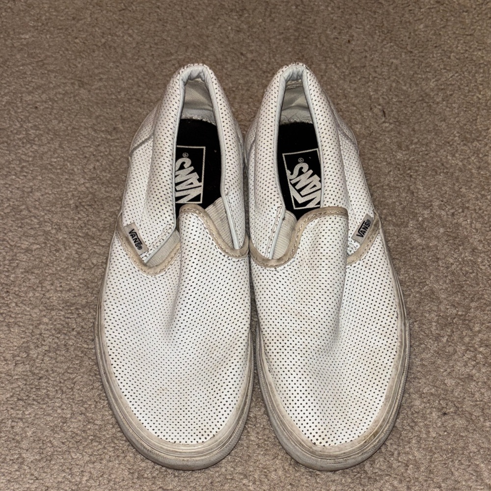 Vans Classic White Perforated Slip-On Sneakers
